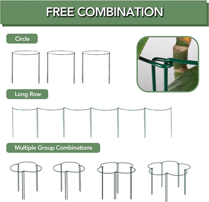 12 Pack 16 Inch Metal Plant Support Stakes for Outdoor Plants and Flowers | Peony cages and supports, Flower stakes, Includes 15 Pcs twist ties, Sturdy, Rust-proof, Easy to install, Durable