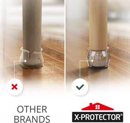 X-Protector Premium Felt Furniture Pads - 20 PCS 6 x 1/2" - Black Rectangular Pads with Tenacious Adhesive - Protects Hardwood, Laminate & Tile Floors