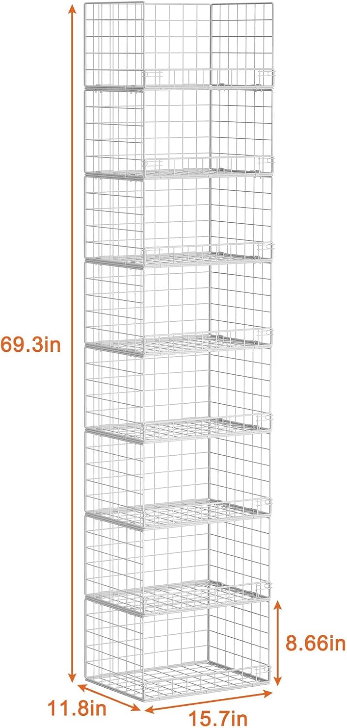 Yociyoga 4-Tier Stackable Closet Organizers and Storage Shelves, Foldable Closet Shelf Organizer, Black(Patent Protection)(Patent No. 30022416)