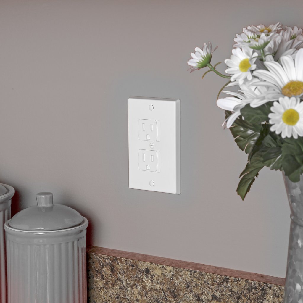 Self-Closing Baby Proof Outlet Covers Baby Proofing - An Alternative To Plug Covers for Electrical Outlets and Outlet Protectors (3 pack)