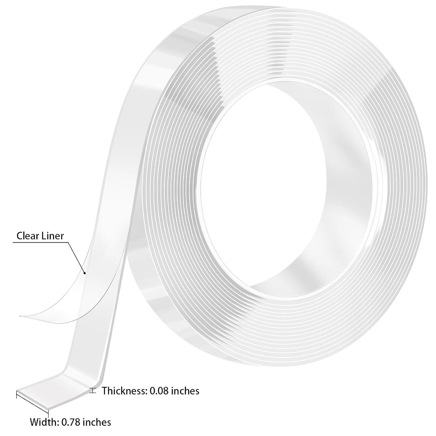 Nano Strong Mounting Adhesive Tape Double Sided Tape Heavy Duty Removable Clear Two Sided Double Stick Wall Tape 1/2in*10ft