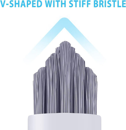 Lumkew Grout Cleaner Brush,Hard Bristle Grout Cleaning Brushes Scrubber for Tile Floors Bathroom Shower, Black, 3 Pieces