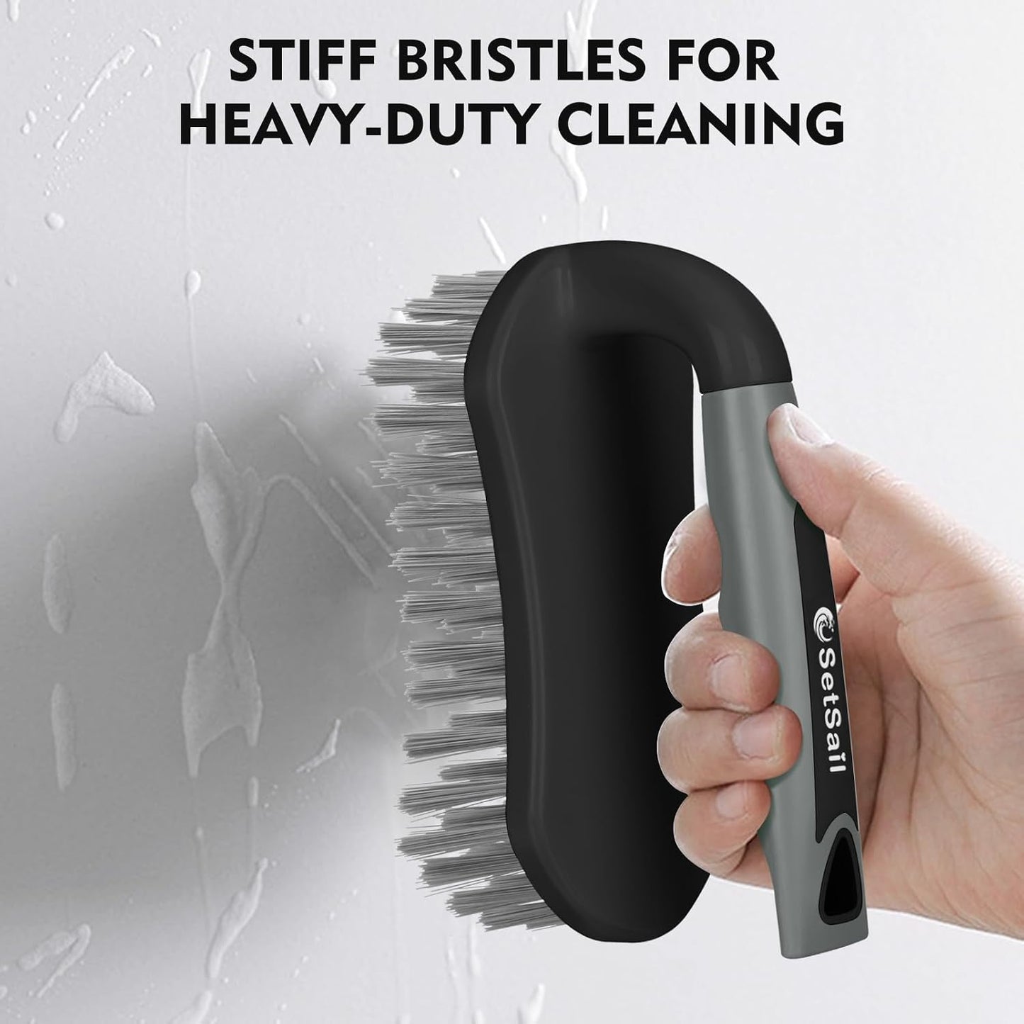 SetSail Scrub Brush, Heavy-Duty Scrub Brushes for Cleaning with Stiff Bristles Cleaning Brush for Shower, Bathroom, Carpet, Kitchen and Bathtub Scrubber - 2 Pack