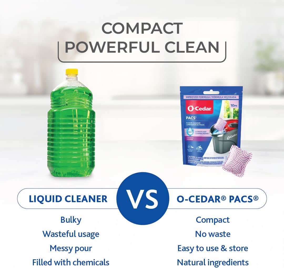 O-Cedar EasyWring Microfiber Spin Mop & Bucket Floor Cleaning System + 2 Extra Mop Head Replacements with Citrus Pac (Variety Pack)
