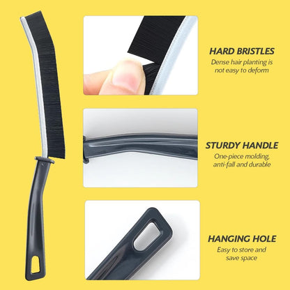 Hard Bristle Crevice Cleaning Brush, Small Cleaning Brushes, Grout Cleaner Brush, Toilet Brush, Scrub Brush for Shower Tile, Skinny Gap Cleaning Tools for Household Use, Bathroom, Kitchen