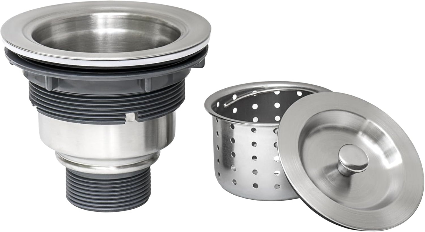 Ruvati Kitchen Sink Basket Strainer Drain Assembly - Stainless Steel - RVA1025