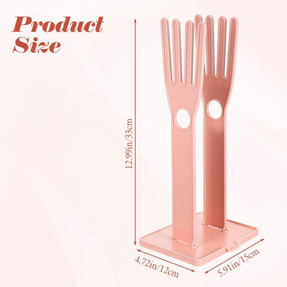 2 Pcs Kitchen Glove Holder, Kitchen Glove Stand Holder Plastic Glover Drying Dryer Rack, Reusable Rubber Dishwashing Gloves Clothes Drying Rack for Dish Gloves and Rags Towel Storage Tool(Blue)