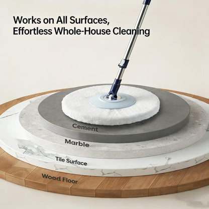 Spin Mop and Bucket Set with 4 Washable Microfiber Mop Heads, Durable Handle System for Hardwood Floor, Tile, and All Surface Cleaning