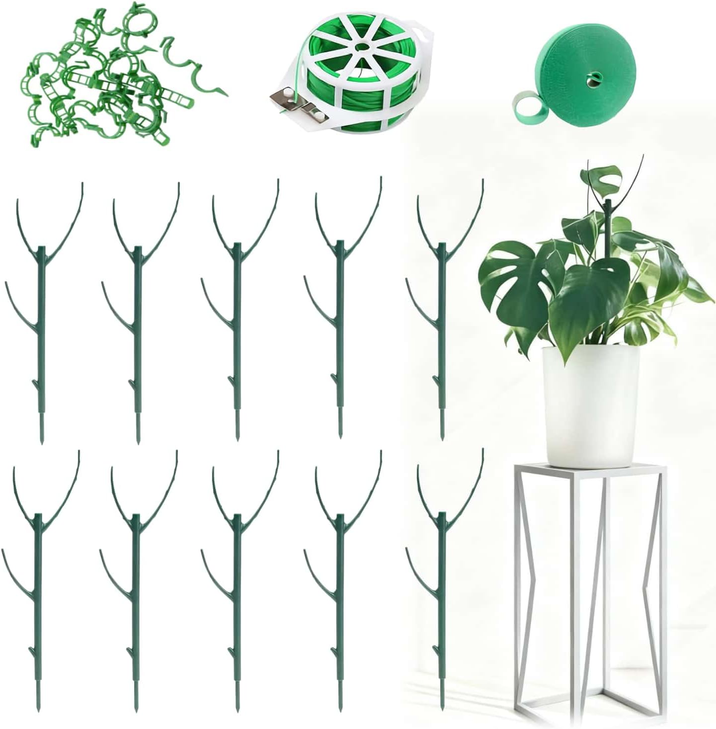 Stackable Monstera Plant Support Stakes，Plant Stand Indoor，Stackable Monstera Plant Support Stakes，Plant Stand Indoor，Garden Tools & Garden Accessories, Equipped with clipsstrapsVelcro (5pack)