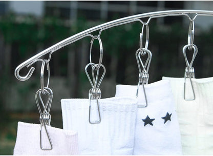 MAGICLULU Stainless Steel Laundry Hanger Clips with High Elastic Clips for Space Saving Drying of Bras Underwear Socks Towels Gloves Resistant Clothes Drying