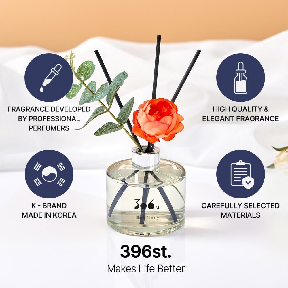 396 st. Rose Flower Reed Diffuser, Vanilla Lavender, 200ml(6.7oz) / Reed Diffuser Sets, Home Fragrance, Scented Oils, Home & Bathroom Décor