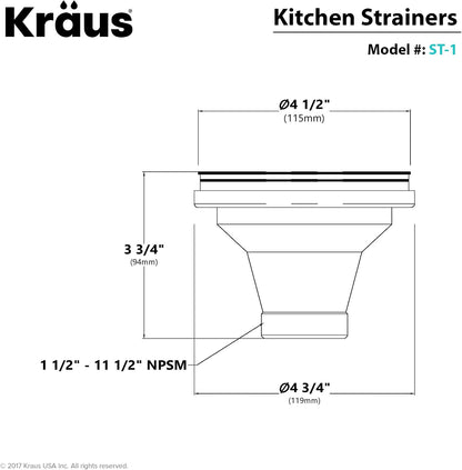 KRAUS Stainless Steel Basket Strainer, BST-1