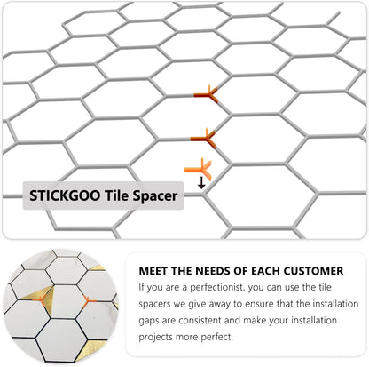 STICKGOO Peel and Stick Backsplash for Kitchen, Self-Adhesive Tile Hexagon Mosaic Tiles (10 Sheets, White Marble with Metal Gold )