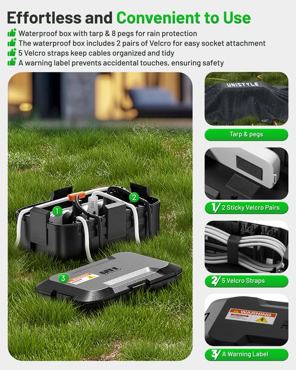 [2026 Upgrade] Outdoor Waterproof Electrical Box, (12.3 x 7.5 x 5.1 inch) with IP55 Waterproof Canvas, Weatherproof Extension Cord Cover, Protect Power Strip, Plug, Socket, Christmas Holiday Lights