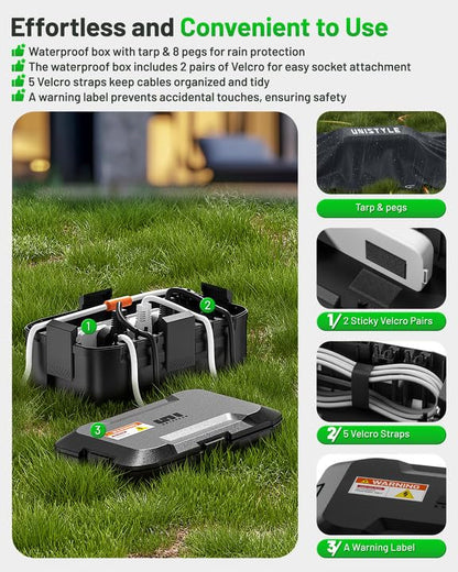 [2026 Upgrade] Outdoor Waterproof Electrical Box, (12.3 x 7.5 x 5.1 inch) with IP55 Waterproof Canvas, Weatherproof Extension Cord Cover, Protect Power Strip, Plug, Socket, Christmas Holiday Lights