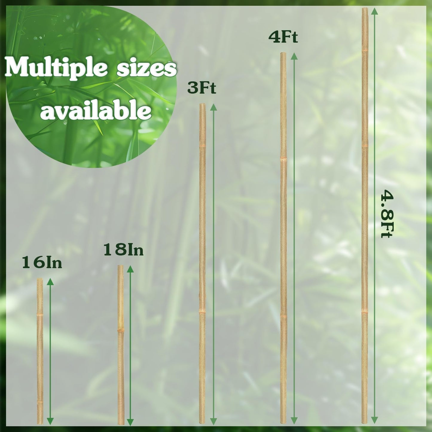 Plant Stakes,20Pcs Bamboo Stakes,18 Inches Natural Bamboo Plant Support Stakes,Bamboo Stakes for Indoor and Outdoor Plants Tomatoes Beans Flowers Potted Plants Climbing Support