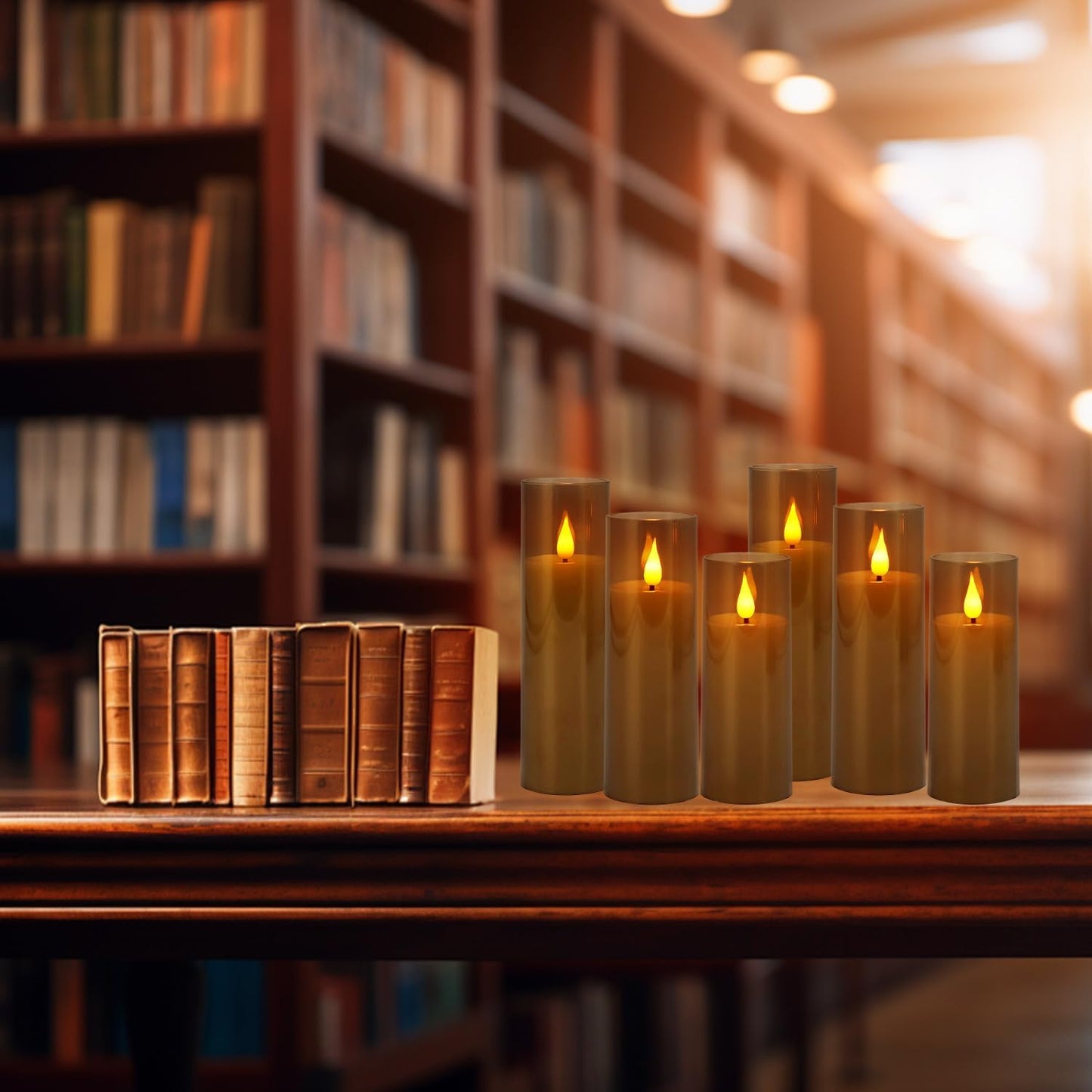 YOROXRG Set of 24 Waterproof Outdoor Flameless Candles, LED Candles with 4 Remote and Timer,(H 4" 5" 6" x D 2.2"),for Christmas,Halloween,Wedding,Festival