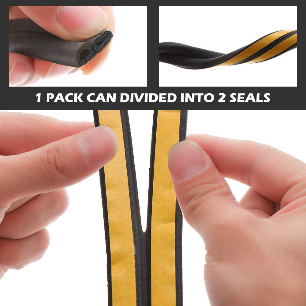 CloudBuyer Door Weather Stripping, Soundproof Insulation Seal Strip for Windows with Self-Adhesive Protection (White, 33Ft)