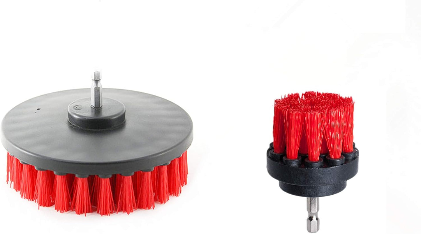 Drill Brush - 2" 5" Powered Heavy Duty Stiffness Bristles Scrubbing Scrubber Cleaning Kit for Bathroom Tile Showers Tubs Carpet Kitchen Porcelain Pool Marble