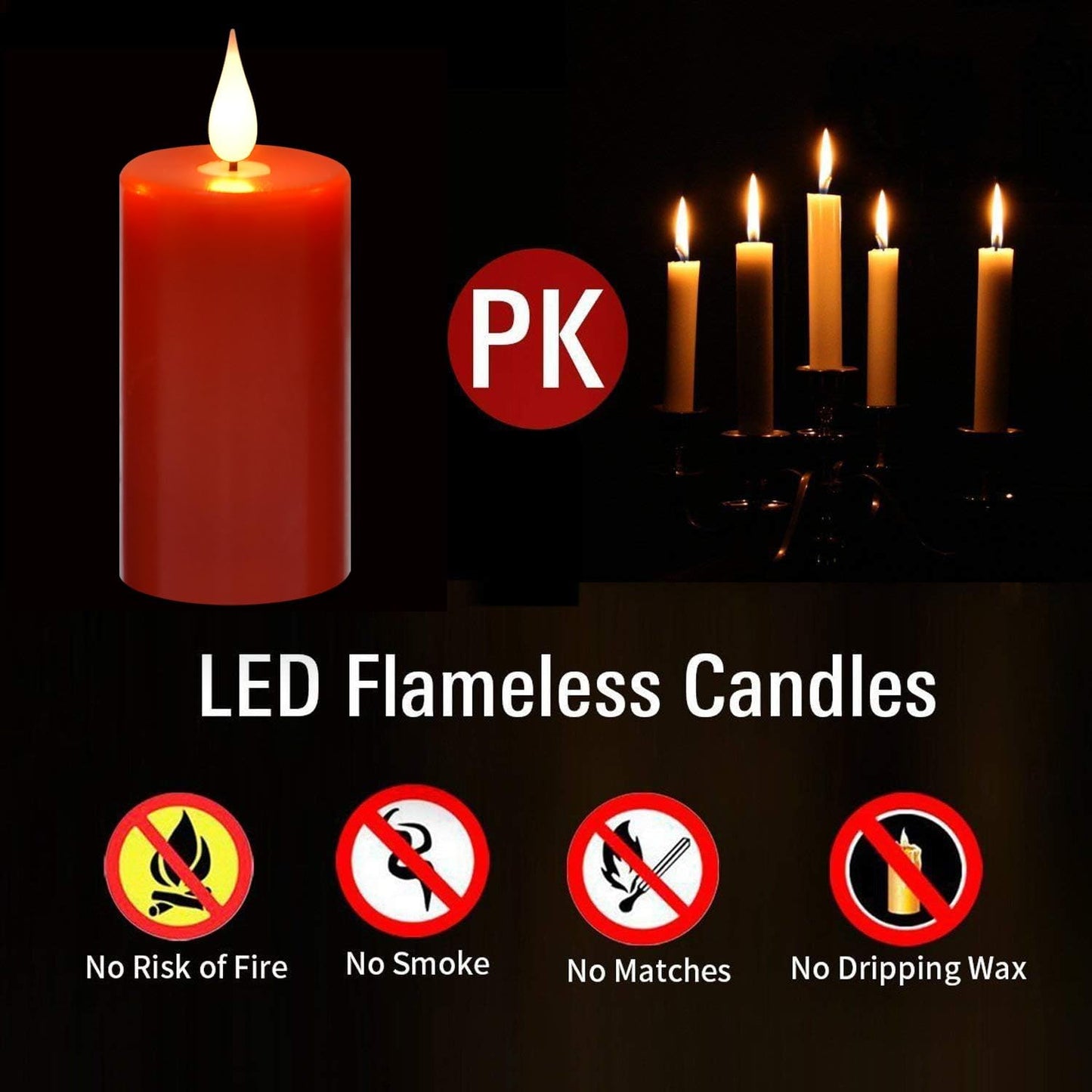 Flameless Flickering Battery Operated Candles D2.2''*H4 5" 6" 7" 8" 9" Set of 9 Ivory Real Wax Pillar LED Candles with 10-Key Remote and Cycling 24 Hours Timer (Ivory)