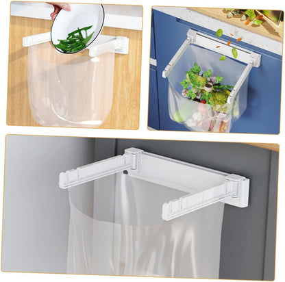 PRETYZOOM Wall Mounted Trash Bag Holder Rack Multi-Functional Foldable Kitchen Garbage Bag Stand Holder for Sink No Drill Installation