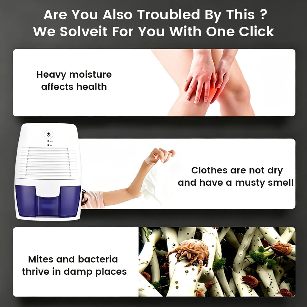 Small Dehumidifier for Home, 17oz Compact Water Tank, Mini Dehumidifier with Auto Shut off for Bathroom Basement Closet Garage RV