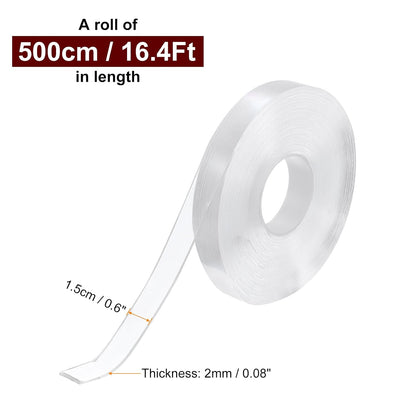 HARFINGTON Double Sided Nano Tape 10FT x 2" x 0.04" Multipurpose Removable Clear Mounting Tape Washable Waterproof Picture Hanging Adhesive Strips for Walls Carpets Posters Decor