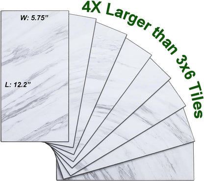 AULIGET 6" x 12" Black Slate Peel and Stick Backsplash Wall Tiles, PVC Faux Stone Stick on Tiles for Backsplash Kitchen, Bathroom, Laundry Room, Camper, Fireplace (Pack of 20)