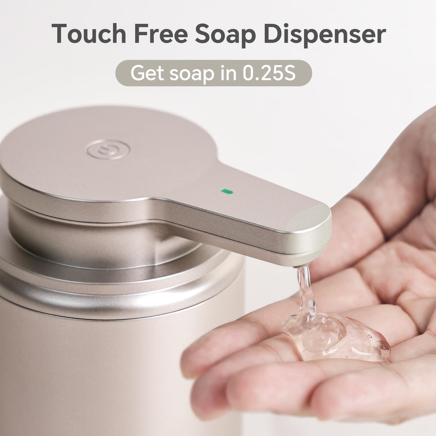 LAOPAO Automatic Soap Dispenser, Foaming Hand Soap Dispenser for Bathroom Kitchen ABS Rechargeable Touchless Hand Soap Pump 10oz, Xmas Gift, Light Silver Plastic