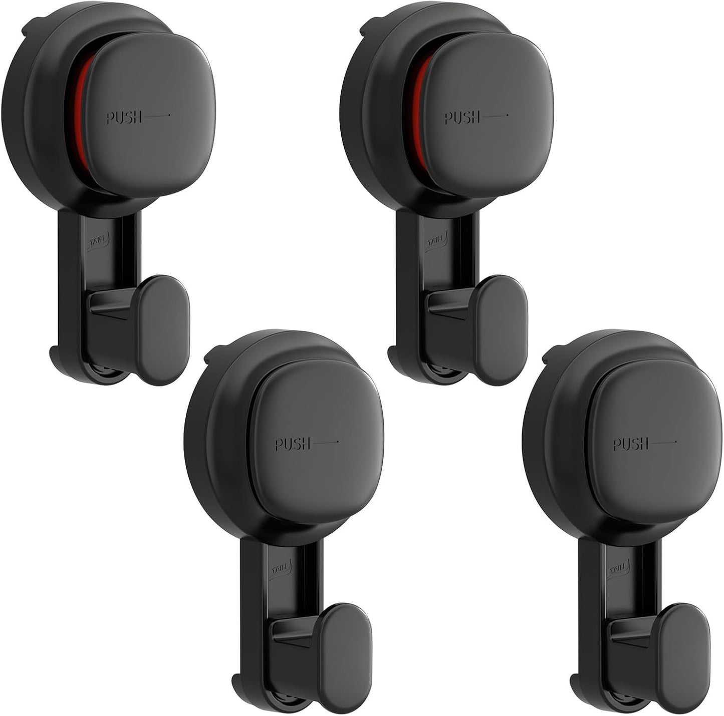 TAILI Suction Cup Razor Holder for Shower Wall 2 Pack, Versatile Suction Cup Hooks for Razor, Towel, Loofah, Squeegee, Cell Phone, Removable Damage-Free Hanging Shower Hook, Shaver Holder, Black