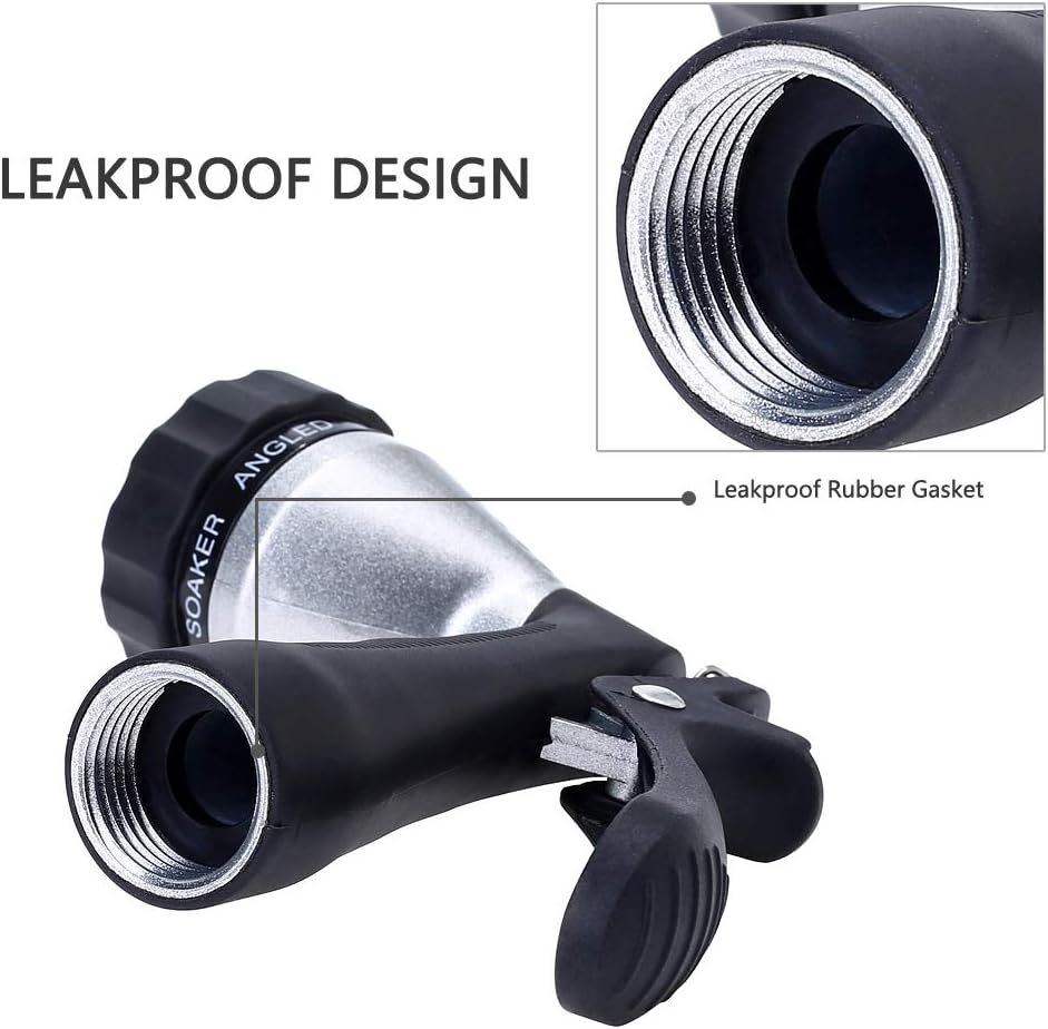 GREEN MOUNT Water Hose Nozzle Spray Nozzle, Metal Garden Hose Nozzle with Adjustable Spray Patterns, Perfect for Watering Plants, Washing Cars and Showering Dogs & Pets
