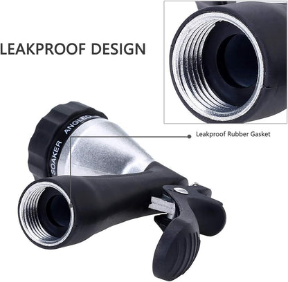 GREEN MOUNT Water Hose Nozzle Spray Nozzle, Metal Garden Hose Nozzle with Adjustable Spray Patterns, Perfect for Watering Plants, Washing Cars and Showering Dogs & Pets