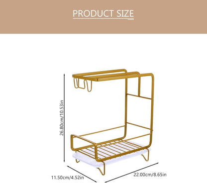 Healeved Multi-Functional Sponge Holder Dishcloth Drying Rack for Kitchen Sink Wall-Mounted Organizer for Wiping Cloth and Cleaning Supplies Space-Saving Storage