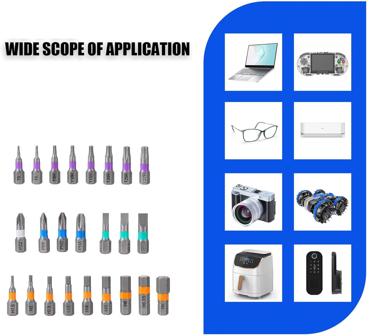 42 in 1 Magnetic Ratcheting Screwdriver Set with T-Handle, Multi-Bit Repair Tool Kit with Compact Case for Electronics, Appliances, Computer, Doorbell, Laptop, Furniture & Home Repair