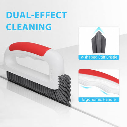Lumkew Grout Cleaner Brush for Floors Tile Corner, V Shape Stiff Scrubber Cleaning Bathroom Shower, Blue,1 Pcs
