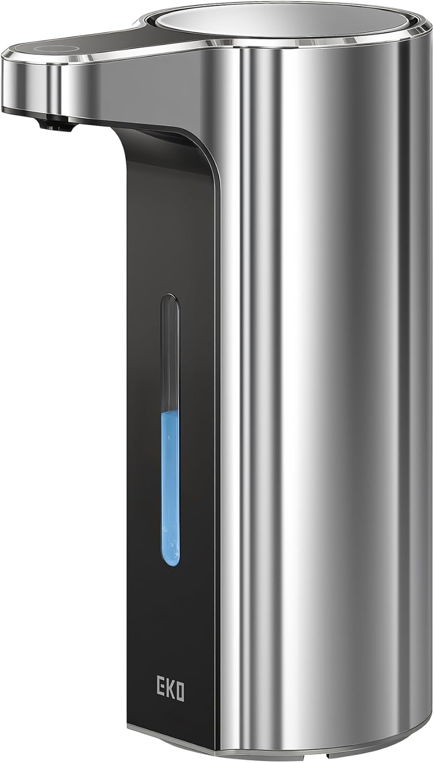 EKO Aroma 9 fl oz Automatic Liquid Soap Dispenser, Rechargeable & Water-Resistant Soap Dispenser for Kitchen and Bathroom with Adjustable Volume Control (Matte Black Steel)