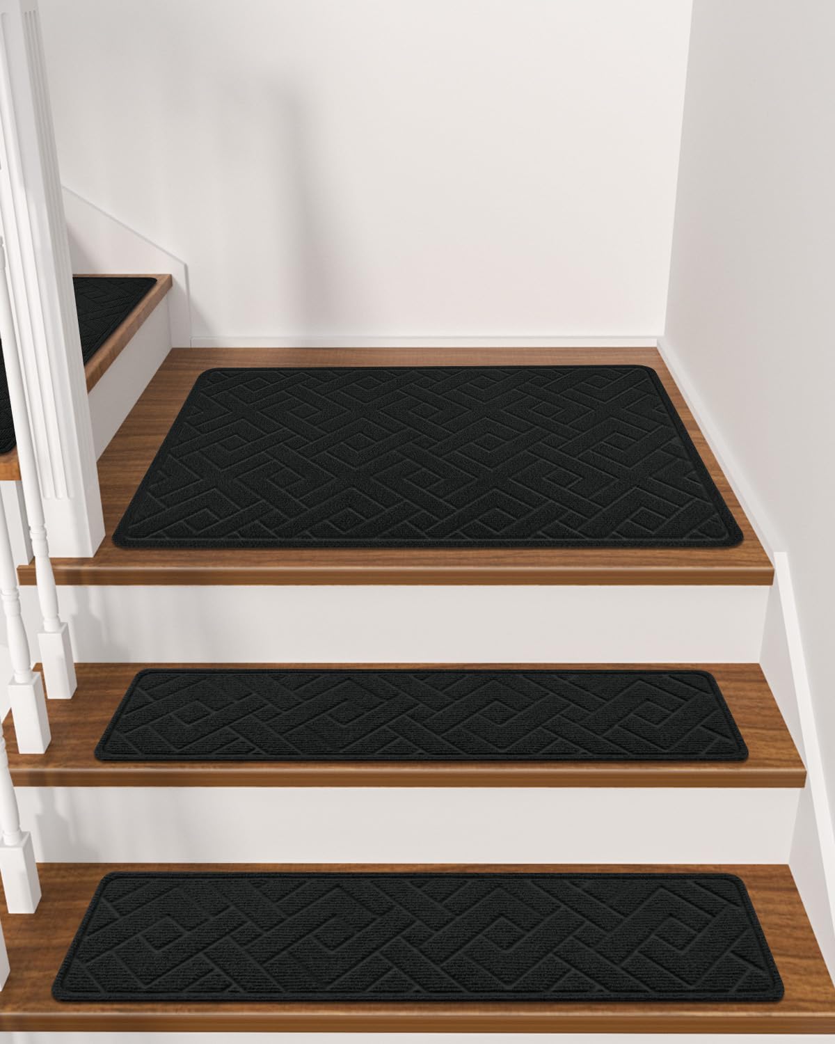 Non Slip Stair Treads for Wooden Steps,15 Pack 8" X 30" Stairs Carpet Treads Indoor with Reusable Peel and Stick Adhesive for Kids Elders and Pets