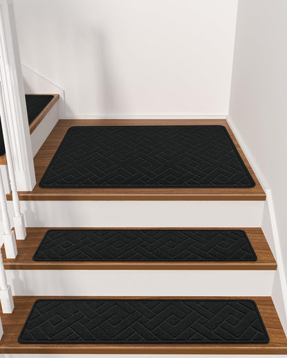 Non Slip Stair Treads for Wooden Steps,15 Pack 8" X 30" Stairs Carpet Treads Indoor with Reusable Peel and Stick Adhesive for Kids Elders and Pets