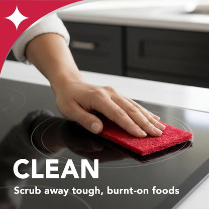 Weiman Cooktop Scrubbing Pads, 3 Count Scratch-Free Cleaning Pads for Cermaic, Glass Cooktop Surfaces, Removes Tough Burned-On Food & Residue