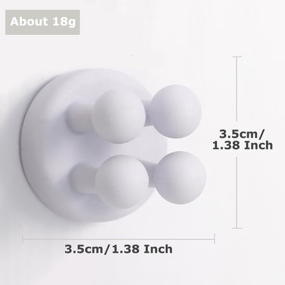 4 pcs Silicone Toothbrush Holder Multi-Function Hook Waterproof self Adhesive Single Toothbrush Hook Plug Holder for Wall for Hanging Bathroom Kitchen Living Room Office