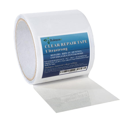 Dulepax-Tent Repair Tape,Awning Repair Tape,Boat Covers Repair,RV Covers Repair Kit,Tarp Repair,Canvas Pctch Kit,Sail Tape Etc...1 Roll of 30FT x 2.9"