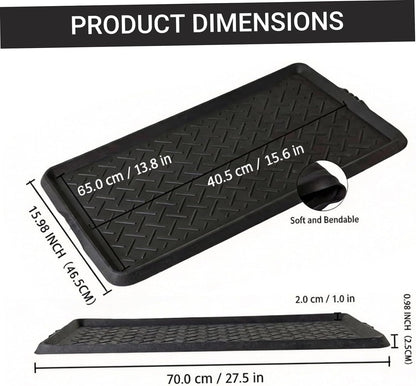 Shoe Mat Tray Rubber Shoe Mat Heavy Duty Foldable Boot Tray with Lip Waterproof Non Slip Boot Trays for Entryway Indoor Outdoor 27.5x15.9 inch