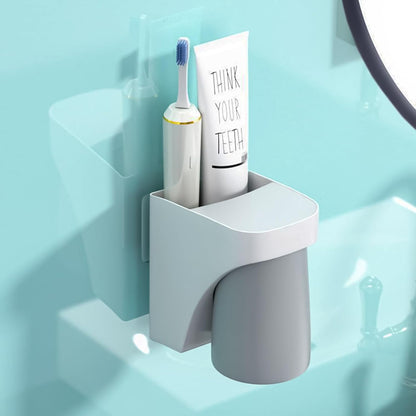 Magnetic Toothbrush Holder,sgzscl Flexible Wall Mounted Cup Water Drain Space Saving Storage Suction Organizer for Bathroom