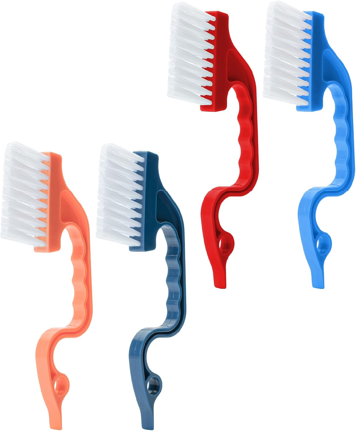 Slick- Window Track Cleaning Brush, 2 Pack, Blue Ergonomic Handle | Built-in Scraper, Multipurpose Window Track Cleaning Tool for Sliding Doors, Windows, Corners, Dust, Dirt & Narrow Gaps