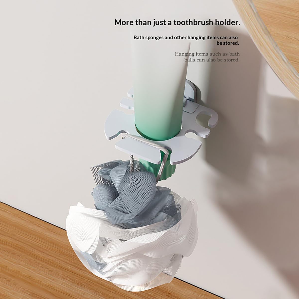 Wall Mounted Toothbrush Holder 2 Pack, No Drill Self Adhesive 6 Slots Clear Waterproof Bathroom Organizer for Electric Toothbrush