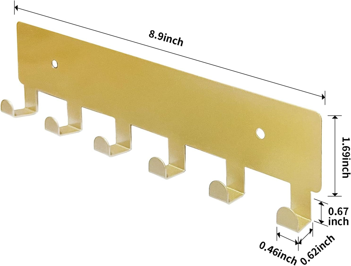 GTK Key Holder for Wall, Key Hooks with 6 Hooks, Wall Mounted Key Holder for Hallway, Self Adhesive Key Rack(White)
