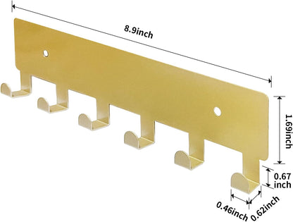 GTK Key Holder for Wall, Key Hooks with 6 Hooks, Wall Mounted Key Holder for Hallway, Self Adhesive Key Rack(White)