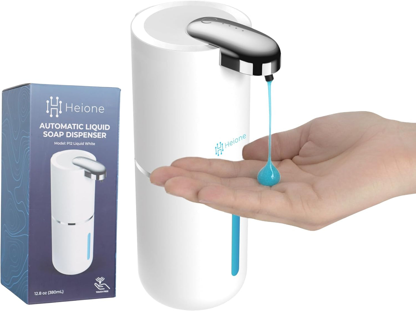 Automatic Touchless Foam Soap Dispenser - USB-C Rechargeable Foaming Soap Pump, IPX5 Waterproof for Bathroom & Kitchen, 12.8oz, Wall Mount or Countertop (Black)