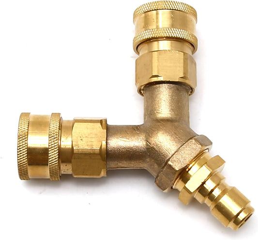 EATAKWARD Pressure Washer Tee, 3/8 Inch Fitting, Splitter Coupler, Quick Connect Two Gun to One Power Washer