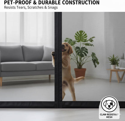 Premium Magnetic Screen Door, Heavy-Duty Reinforced Mesh, Ultra-Dense Weave, Smooth Auto-Close, Pets & Kids – Hands-Free, No-Gap Seal